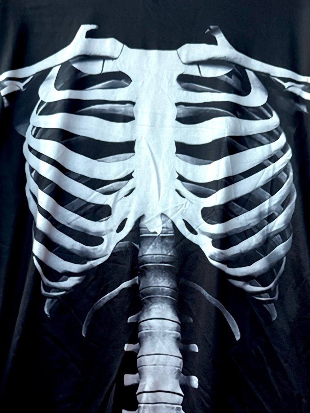 🔥Halloween Skeleton Rib Cage Double Sided Spooky Graphic T-shirt Size L